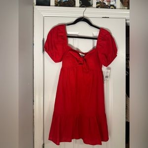 Red mini dress